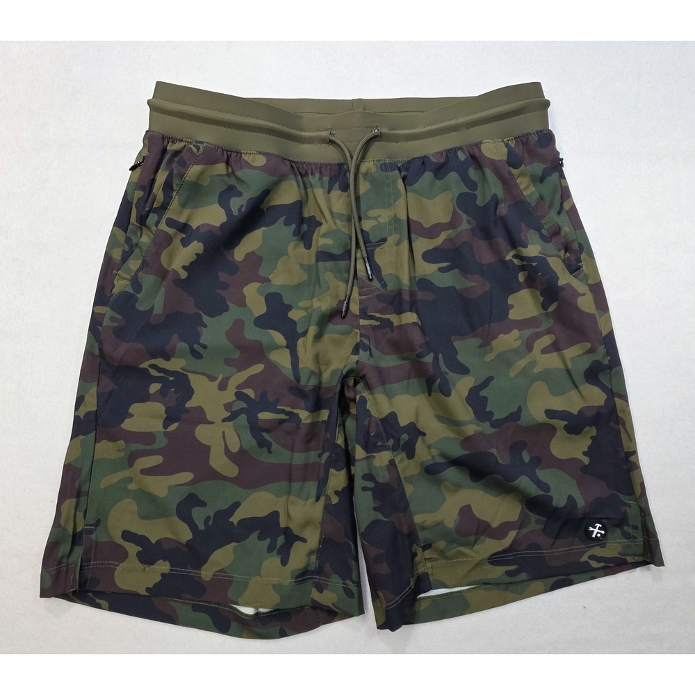 Dixxon Shorts Mens S 32" Green Camo 9" Performance Hybrid Workout Train